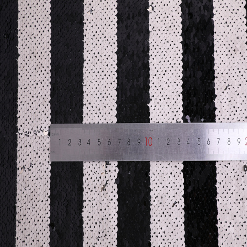 High Quality Stripes Two Tone Sequins Embroidery Fabric