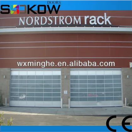 tempered glass garage door/frosted glass garage door/full view sectional garage door
