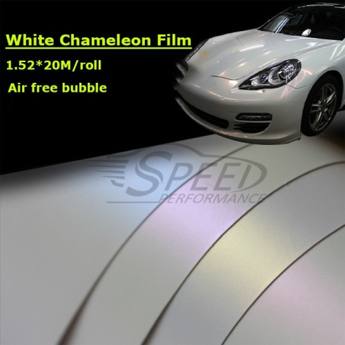 Film d'emballage de voiture irisé blanc caméléon blanc