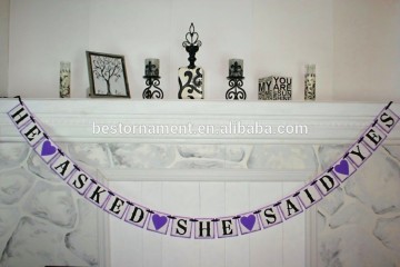 He asked SHE said YES Banner Wedding Banner