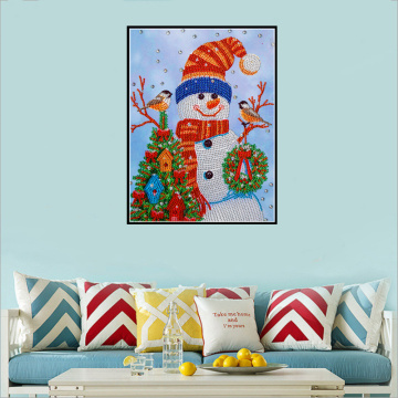 Christmas Snowman with Christmas Tree Diamond Painting