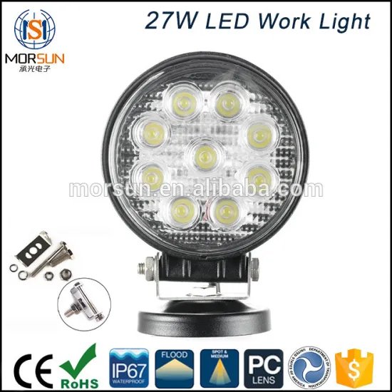 ip67 wateproof led works lamp round 27w led work lamp