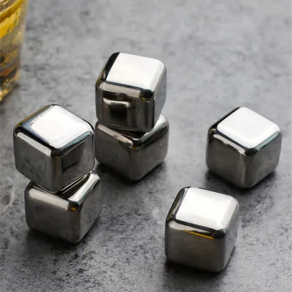 Stainless Steel Whiskey Ice Cubes - 304 Stainless Steel Reusable Ice Cubes for Chilling Drinks