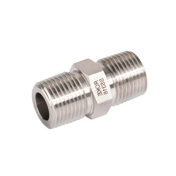 Stainless Steel High Pressure Forged Pipe Fittings: NPT/BSPT Male Thread Connectors Hex Nipple