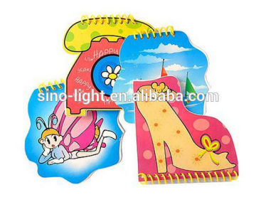 Lovely shape bulk all kinds of lovely notebook 4C printing book for children wire binding book