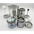 Tin can with brush for PVC glue solvent