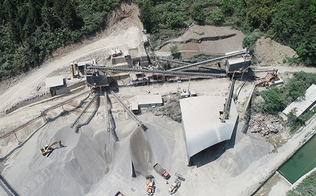 Blue stone crushing