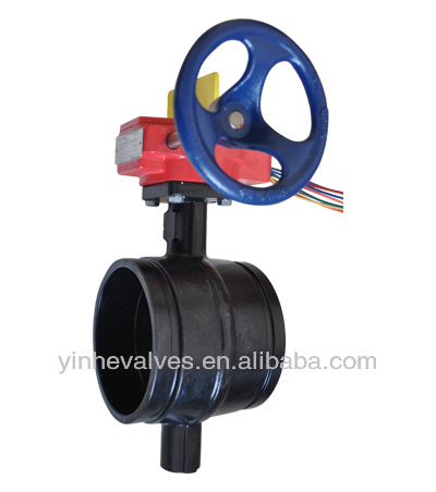 FM UL Approved Resilient Seat Grooved End Butterfly Valve