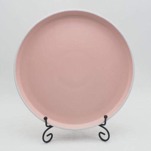 カラーガラスの石器食器、ピンクのgl薬の石器の食器セット