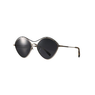 Acero inoxidable UV400 Mujeres Sombras polarizadas Gafas de sol