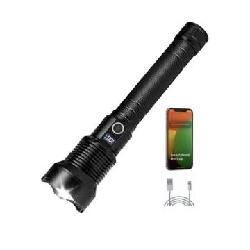 Rechargeable Zoomable Long-Range Flashlight with Big Flash and 10km Beam Distance