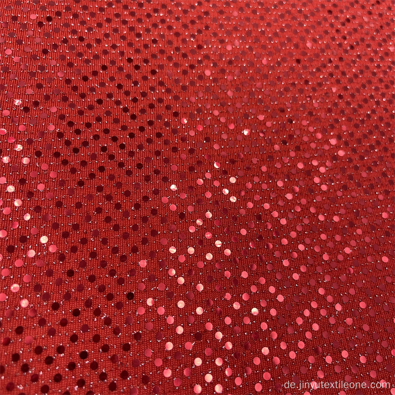 Rot gestrickte Pailletten -Stoff für Kleid