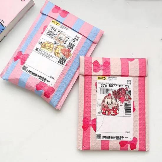 Custom Cute Bow Printed Poly Bubble Mailers for Gifts