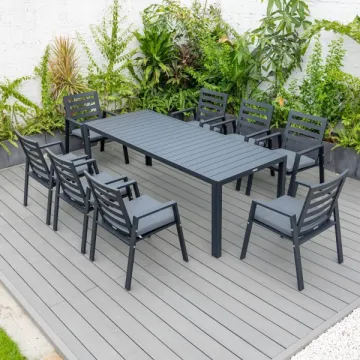Modern KD Design Aluminum Patio Furniture Outdoor Dining Table Set