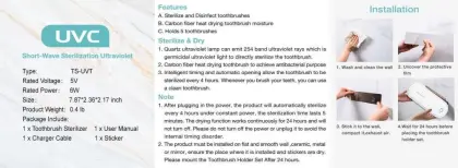 Bathroom toothbrush holder sterilizer