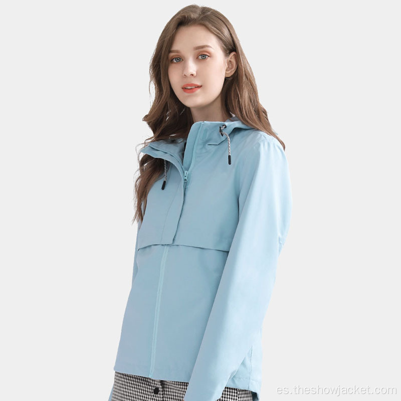 Chaqueta cortavientos casual de color sólido para mujer de ropa de moda