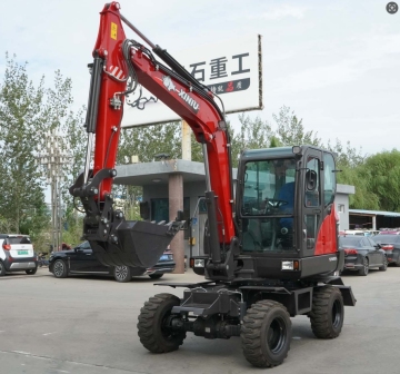 Rhinoceros 5.5 ton wheel excavator XN60L automatic excavators for garb sugarcane small digger machine