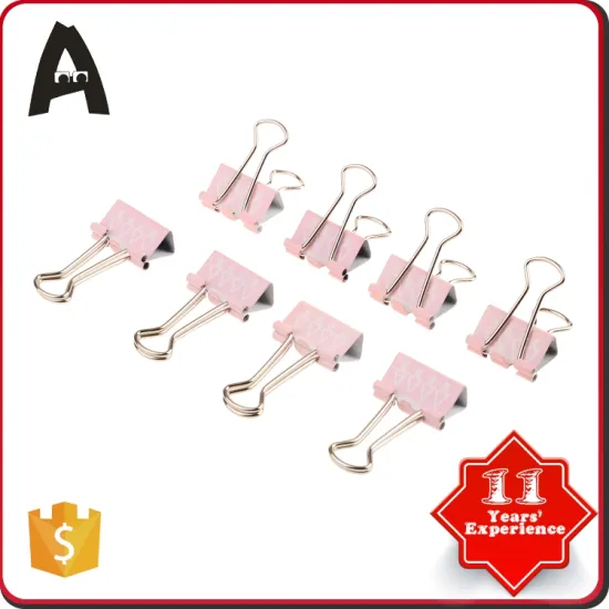 19mm Promotional custom colorful OEM printing office metal standard binder clips