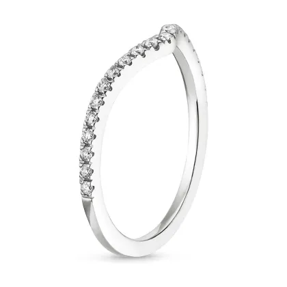 Lab Diamond Curved Bridal Ring Set - FLORAL JEWELRY