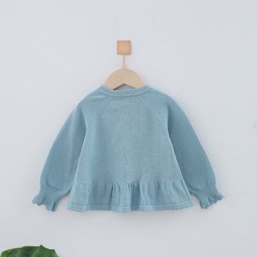 Babykleidung Gestrickte Strickjacke Himmel Blaue Oberseite