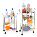 Black Metal Kitchen Organizer Rack Storage Cart