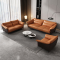 Set sofa chesterfield kulit mewah ringan