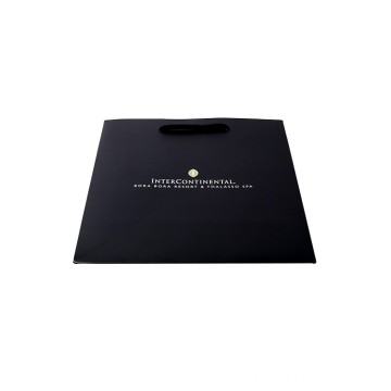 Customized Black Color Cosmetic Packaging Paper Bag