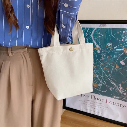 Customized Logo Candy Colorful Cute Canvas Bags - Reusable Cotton Lunch Totes