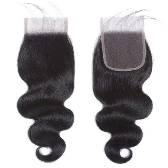 Brazilian Human Hair 100% Unprocessed Virgin Human Hair Weave Swiss Lace closures Body Wave Closure 4x4 lace Closure