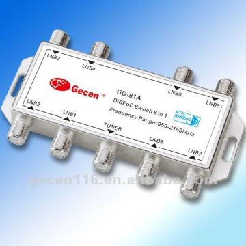 DiSEqC Switch 8 in 1 GD-81A/DiSEqC 2.0 Switch/Satellite DiSEqC