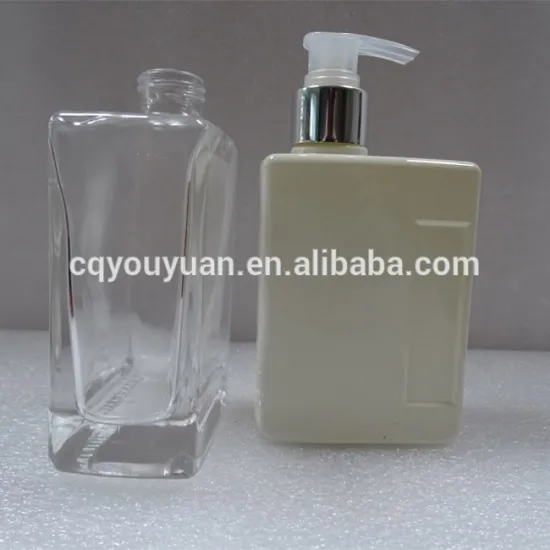 Square Shape 250ML Hand Sanitizer Bottle Custom Glass Soda Bottles