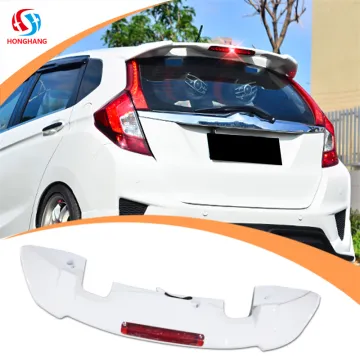Honghang Brand Carbon Fiber Rear Wing Spoiler with LED Light for Honda Fit 2014-2020