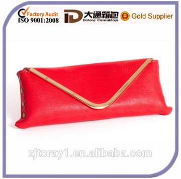 Wholesale PU Leather Women Lady Envelope Bag Clutch Purse With Gold Hardware
