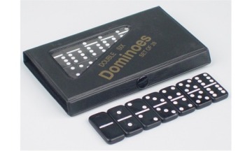Mini Double Six Black Dominoes