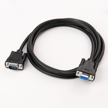 Black DB9 9 Pin RS232 Serial Male to Female Extension Cable - 1.5m to 3m