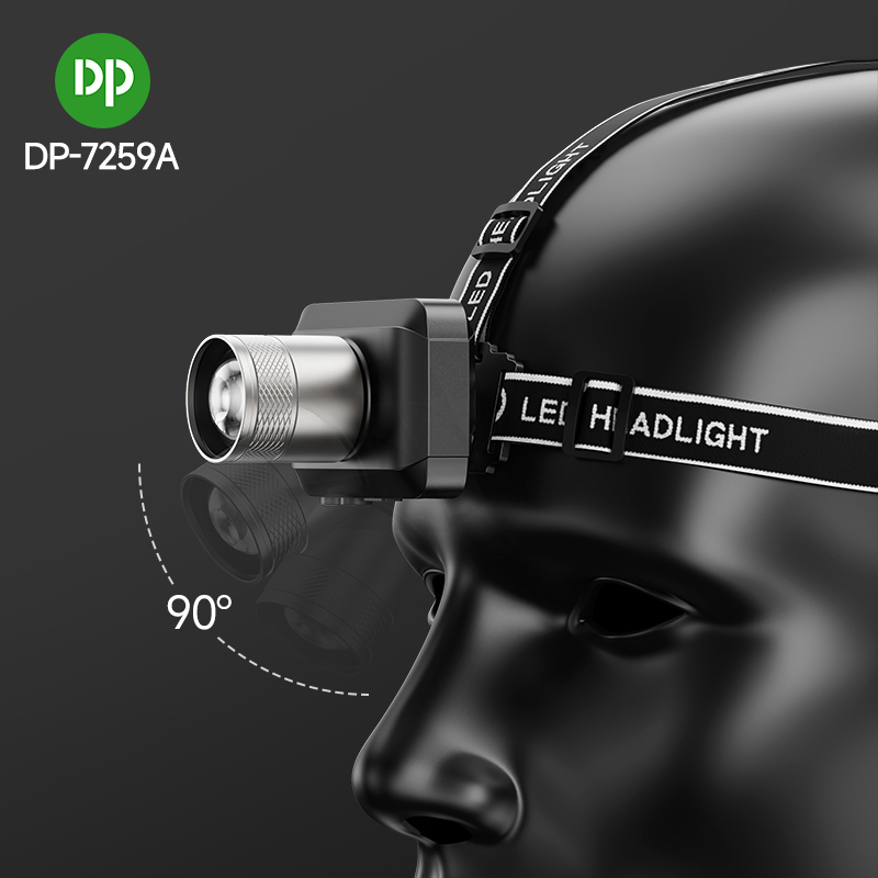 Rechargeable LED Headlamp Headlight Adjustable 18650 Battery-DP