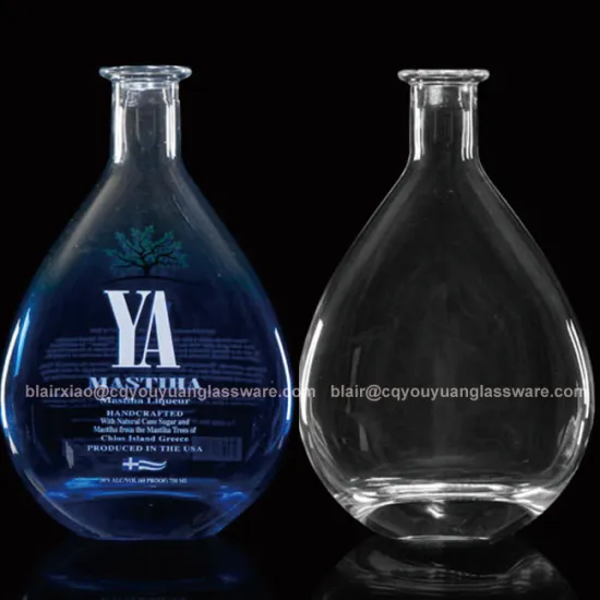 Cork Top Unique Shaped Glass Bottles White Liquor Bottles 750 ML