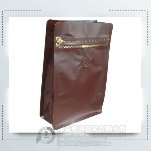 ブラウンのアルミ ジッパー コーヒー包装袋