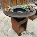 Wood Burning Corten Outdoor Barbecue
