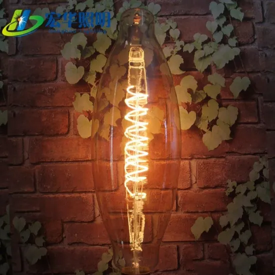 PS130 Antique Amber Glass LED Filament Hanging Light Bulb