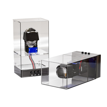 1,5/1,8 -Zoll -Matrix -LED -Objektiv -Anzeigebox mit Acrylhalter für Autobatterien und Lampen