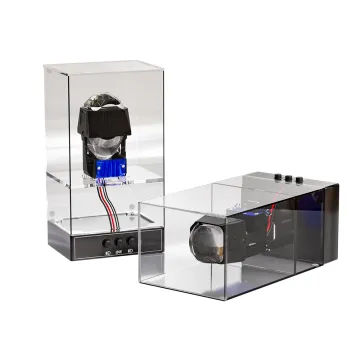 1.5/1.8 Inch Matrix LED Lens Display Box with Acrylic Holder for Car Batteries and Lamps