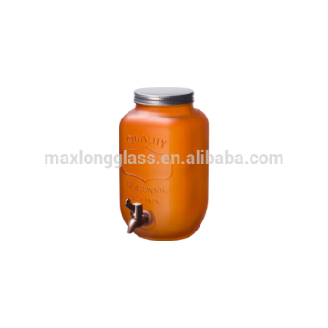 Orange color Glass juice dispenser 4L.