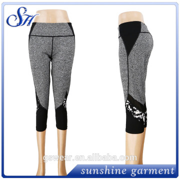 Hot sale dry fit stitching printed yoga pants womens sport fitness