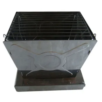 Square BBQ Grill, Charcoal Fuel, Made of Stainless Steel Product, Measures 26.5*26.5*22cm