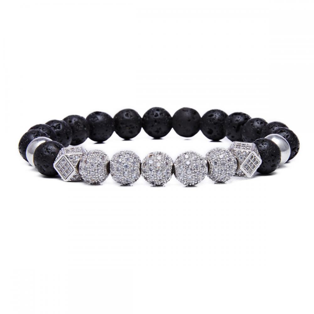 8mm Perlas de Aceite Esencial Pulsera Lava Rock Piedra Pulsera Difusor de Perfume Pulsera para Hombres Mujeres