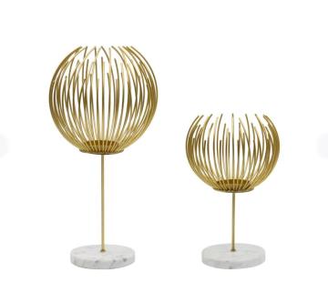 Metal Wire Multipurpose Candle Holder with Marble Base