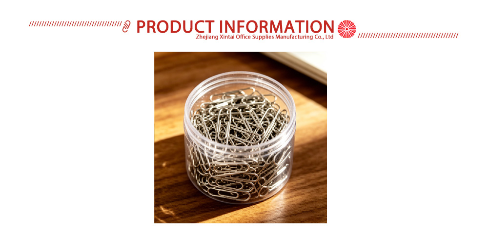 Nickel Plated Paper Clips In Plastic Jar X