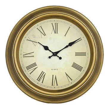 Plastic antique wall clock, 18 inches