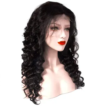 Virgin Hair Wigs 180% Density Wholesale Wigs And Hairpieces Loose Wave Natural Pre Plucked Private Label Indian Natural Hair Wig